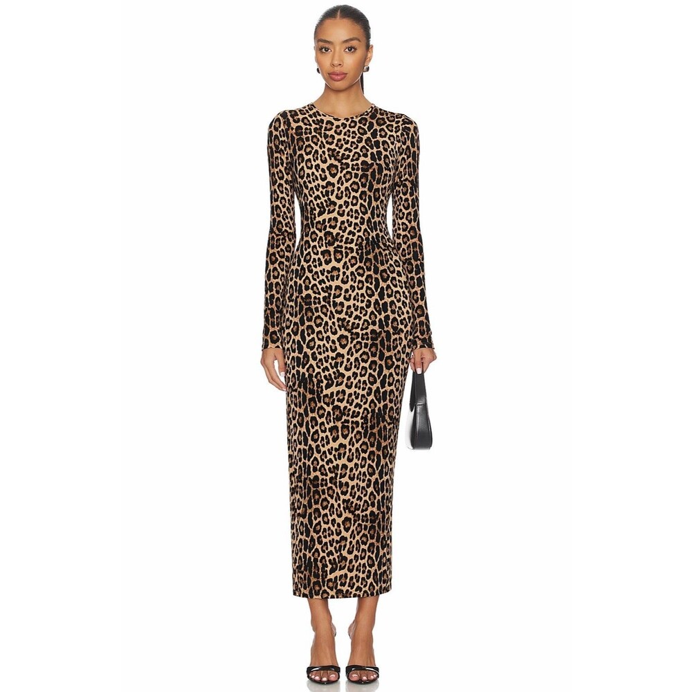 Good American Leopard Print Dress Women Animal Print Bodycon Club Cocktail Dress
